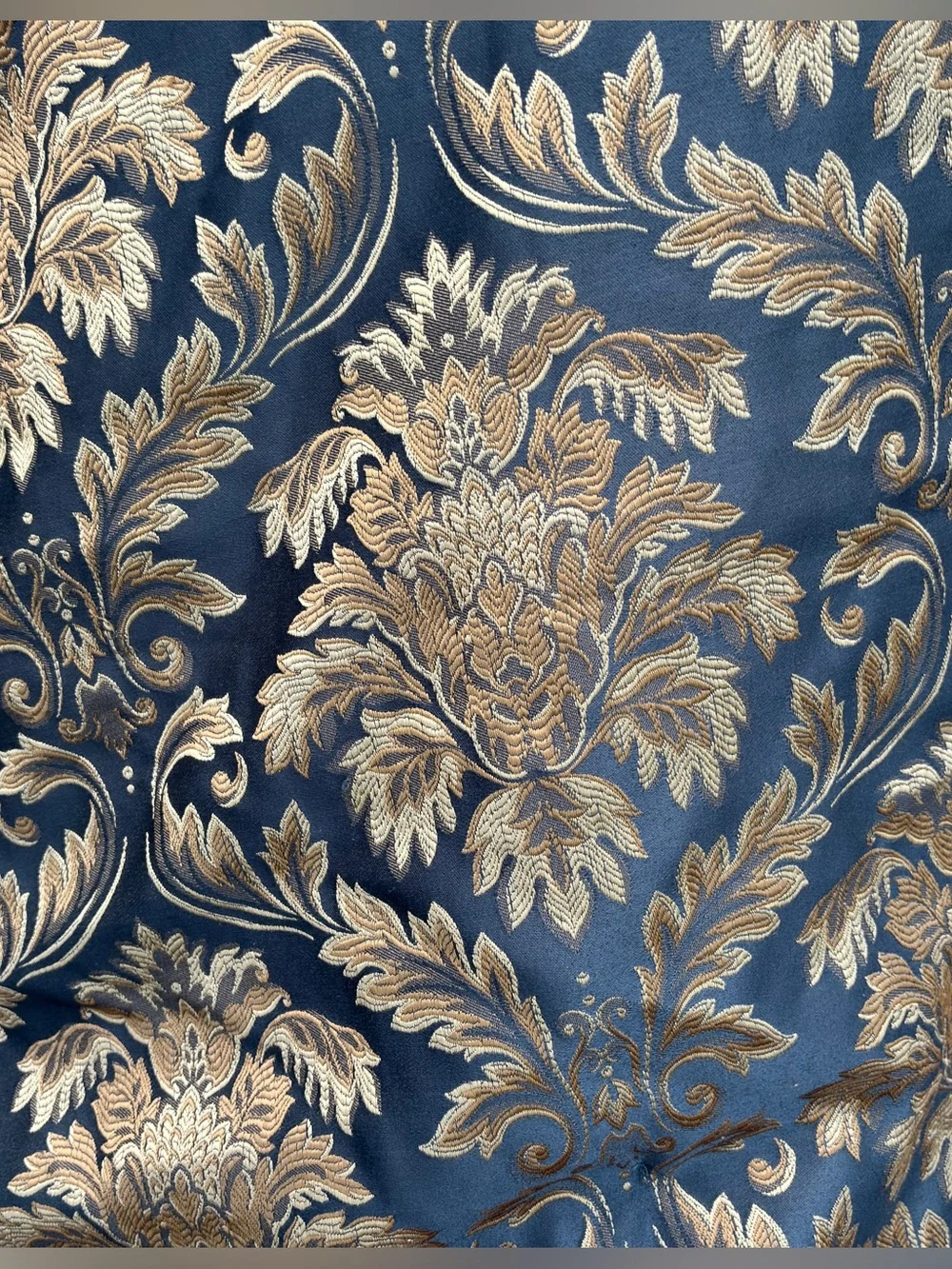 The Luxury Collection Blue & Gold Floral Jacquard Comforter & Shams - King Sz